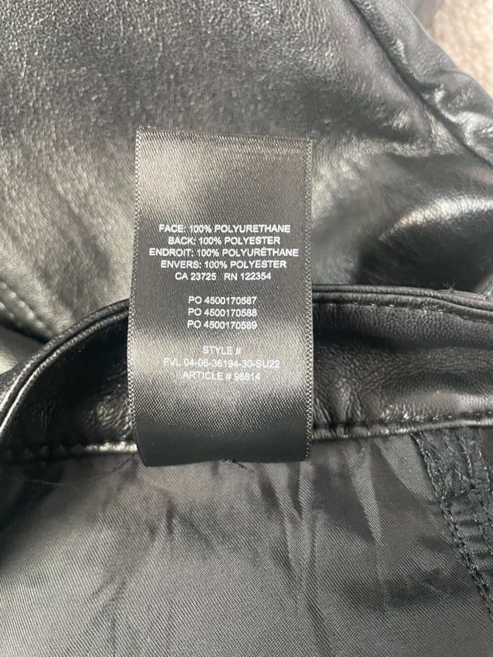Aritzia Wilfred Black Straight Leg Faux Leather Pants - Picture 6 of 6